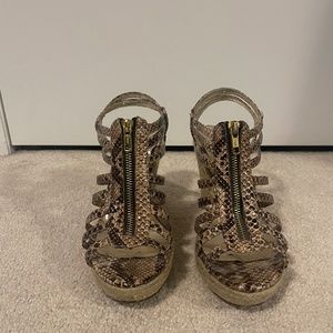 Women’s wedge snakeskin sandal